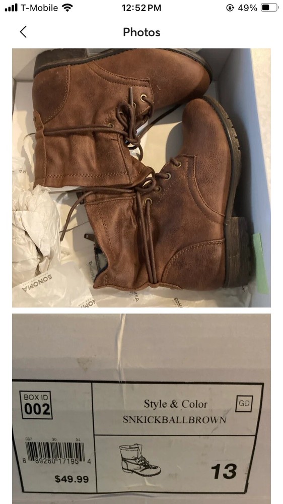 Kids Size 13 Sonoma Brown Boots