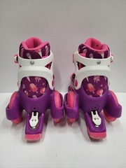 Roller Derby Roller Skates Youth Size 11-2 Pink Purple Adjustable Kids Shoes