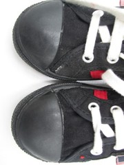 Oopsie Doopsie Black White Canvas USA Flag Unisex Kids Shoes Size 13C