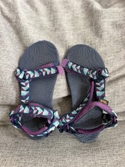 Teva Original Universal Kids Sandals Size 13 Purple Teal Tribal Print