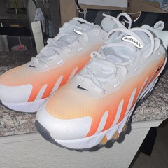 Nike Air Max DN8 GS White Black Total Orange Mesh Youth 7Y Low Top HF7310
