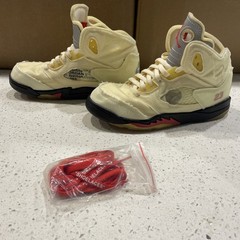 Nike Air Jordan Off-White x Air Jordan 5 Retro SP PS Sail CV4827-100 size 3 Y