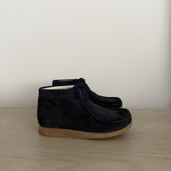 Clarks Kids Wallabee Boots Navy Suede Boys Size 11 NEW!