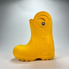 Crocs Handle It Yellow Comfort Pull On Waterproof Rain Boot 12803 Kids Size 8