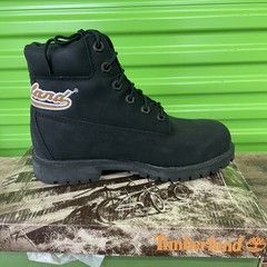 Vintage Timberland 6in Classic Noir Black Size 6 Youth Y2K Spell Out Graffiti