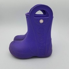 Crocs Handle It Rain Boots Kids C9 Purple Violet Lightweight Handle 12803