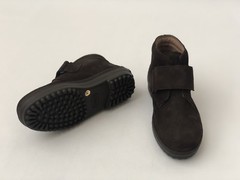 KIDS Boots – Derby with Touch Fastener in Brown Velvet Size 13 US Children