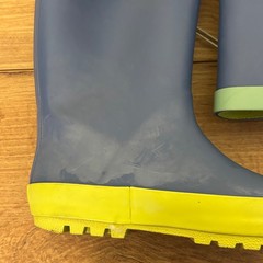 Harper Canyon Audra Rain Boots Blue Green Kids Size 11 Rubber Lug Sole Pull On