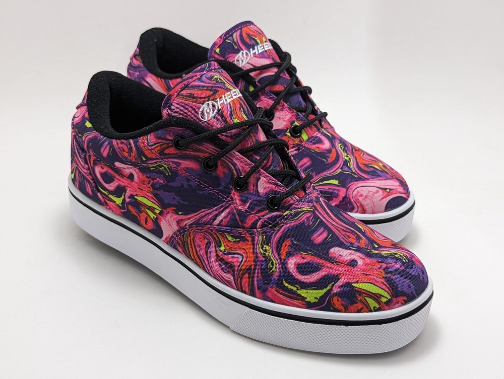 Heelys Launch Pink Purple Swirl Roller Skate Shoes Size 7