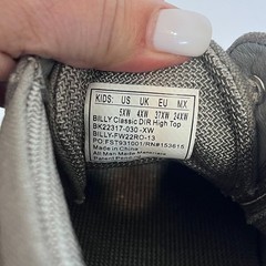Billy Classic DR High Top Canvas Skater Sneakers Big Kids 5XW Gray Lace Up Zip