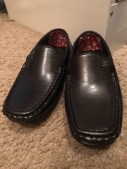 Stacy Adams Dress black Leather loafer Boy size 1M