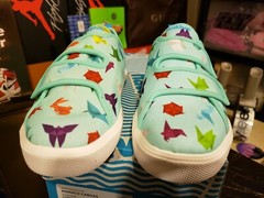 NATIVE Monaco Sky Blue Origami Double Strap Youth Kids Sneakers 3Y US / 34 EUR