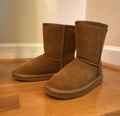 BEARPAW Youth Mid-Calf Suede Lined Boots Brown US 2 EU 32 UK 1