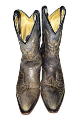 Corral G1104 Distressed Gray/Black Cross/Wings Leather Snip-Toe Boots K 13 1/2