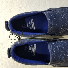 Kid’s Sneakers Galaxy Stars Design Memory Foam Canvas Slip-On New US Size 11/12