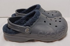 Crocs Classic Black Lined Comfort Slip-on Shoes w/Ankle Strap Junior’s Size 2/4