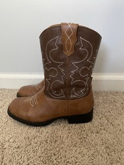 Kid’s Brown Two Tone Cowboy Boots Size 3