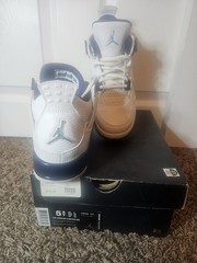 Air Jordan’s 4 Retro BG White/legend Blue-midnight 408452 107