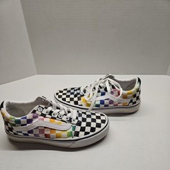 VANS Old Skool Checkered Checkerboard Rainbow Sz 7 women’s Sneakers