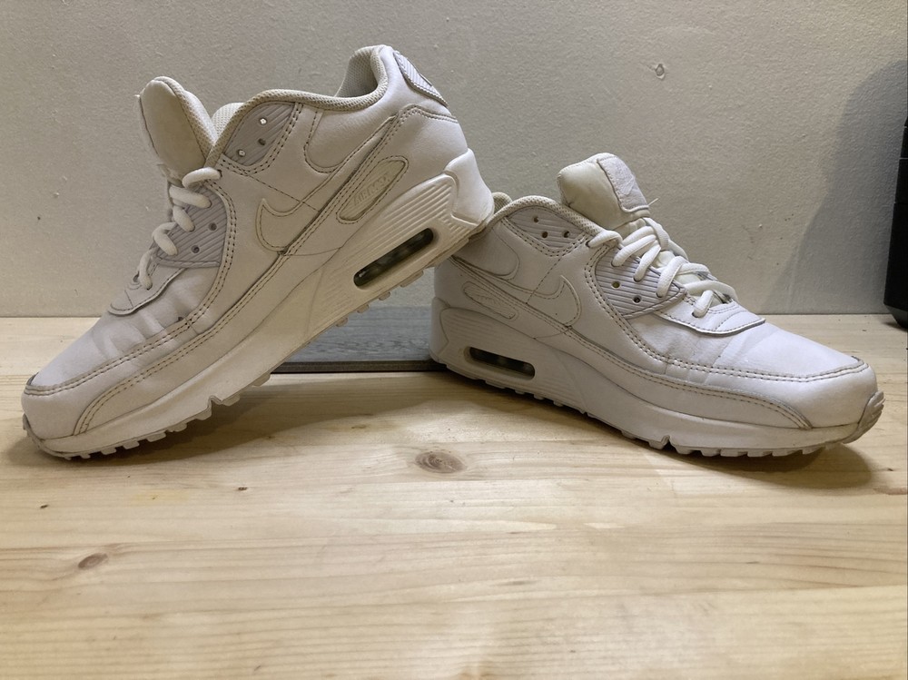 Nike Air Max 90 LTR GS Triple White CD6864-100 Sneakers Shoes Youth US Size 7Y