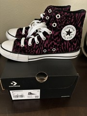 Converse Flock Leopard Print High Top Sneakers-Acai/Black/White-3 US Youth