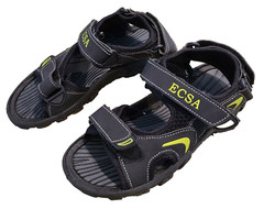 ECSA Size 12 Youth Child Sandals Beach Hiking Camping Adjustable Black Green