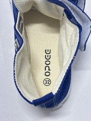OPOEE Kids Canvas Sneakers Hook & Loop Shoes Blue US 1-5 (EU 32-37)