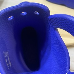Crocs Blue Handle It Rain Boots Unisex Kids Size J 2 Waterproof Pull On New!