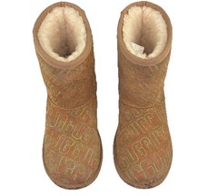 UGG Kids Boot Classic ll Graphic Stitch Chestnut Brown Colorful Logo Size US 2