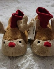 Gymboree Boys Reindeer Slipper Shoe Brown Holiday Various Sizes