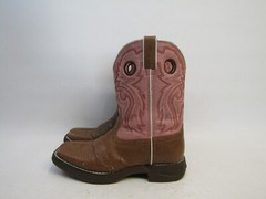 Durango Little Youth Size 5.5 M Pink Brown Leather Buckaroo Cowboy Western Boots
