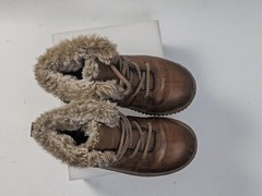 OshKosh Kids Haskell Ankle Boots Unisex Brown Classic Round Toe Lace Up Size 10