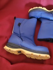 Lands End Flurry snow winter blue boots water resistant hook & loop Kids Size 1