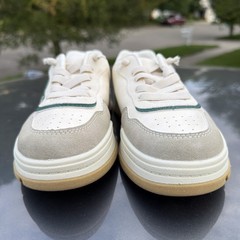 Oshkosh B’gosh Big Kid Shoes Size 3M Easy On Sneaker Bone White And Green