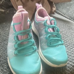 Under Armour Unisex Kids Teal Pink White Low Top Lace-Up Mesh Sneakers, Logo