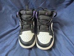 Nike Air Jordan Mid Shoes Black Iris Purple White 640735-095 8 Girl Boy Sneakers