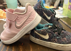 Nike Star Runner Pink Black Multicolor Mesh Sneaker Unisex Kids 4C SB Pattern 6C