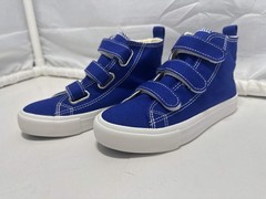 OPOEE Kids Canvas Sneakers Hook & Loop Shoes Blue US 1-5 (EU 32-37)