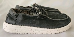 Hey Dude YOUTH Wendy Stretch Canvas Black Size Y4 Slip On Canvas Loafers