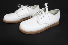 AMILIO CHRIS WHITE LEATHER SADDLE SHOES / OXFORDS LACE UP KIDS SIZE 11 or 12