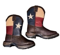 Lil Durango Texas Flag Red White Blue Western Cowboy Boots Youth Kids Sz 8.5