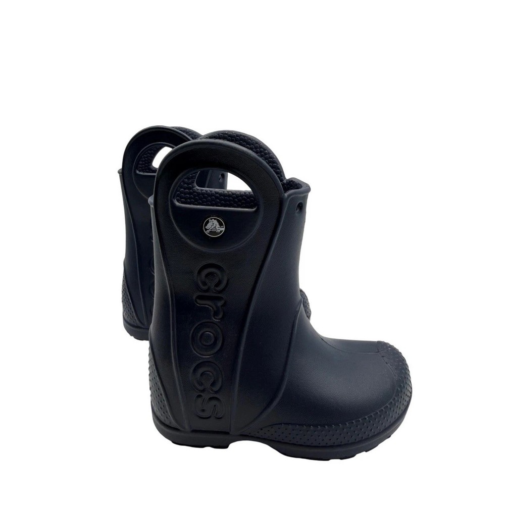 Crocs Kids Handle It Rain Boot Navy Blue Waterproof Pull On 12803-410 Size C7