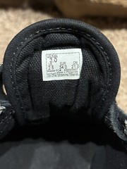 Vans Off the Wall Sneakers Blk/Wht Checkers w/ Flames & Hook And Loop Kids Sz 3