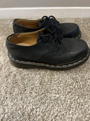 Vintage Dr Martens Original Made In England Leather Black Shoes Kids US 1