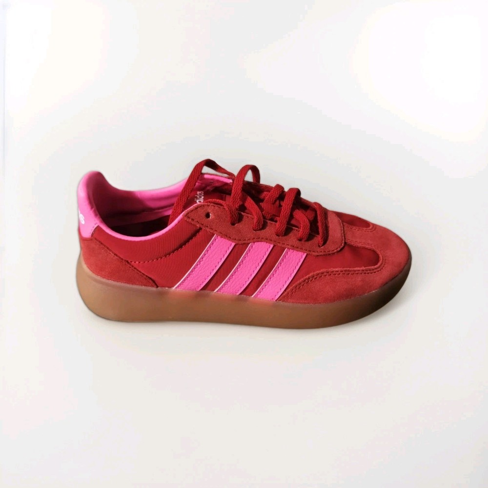 adidas Barreda Decode J Kids Red/Pink Lace-Up Low Top Sneaker US 4 EU 36