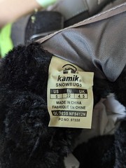 Kamik Snowbug 5 Winter Boots Charcoal/Green Toddler Size 5 Waterproof Insulated