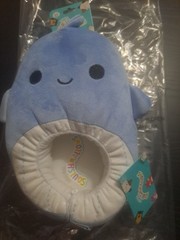 Original Squishmallows Plush Slippers Samir The Blue Whale Kids Size 4-5