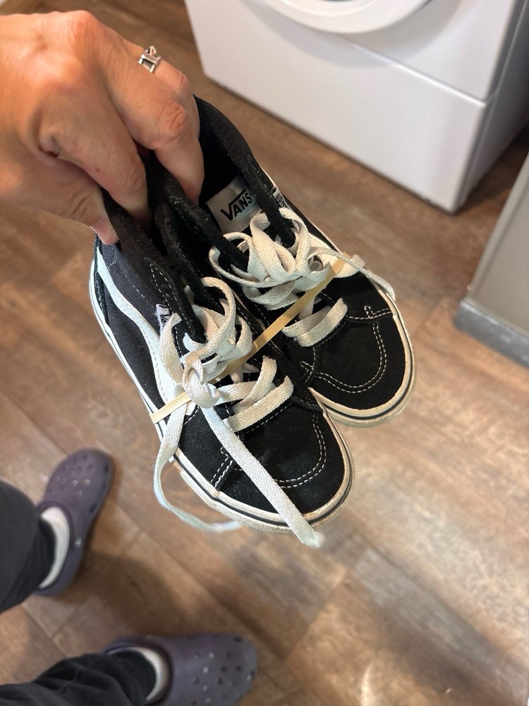 Vans Sk8-Hi High-Top Sneakers | Classic Black & White | Kids Size 11