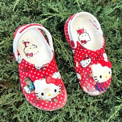 Crocs Hello Kitty 50th Anniversary Red Classic Polka Dot Clogs Toddler Size 11