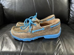 Twisted X Kid’s Driving Moccasin Shoes – Bomber/Neon Blue 3M. Twisted X youth